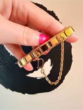 Custom Italian Charm Bracelet – Personalized Gold Tone Name Letter Bracelet